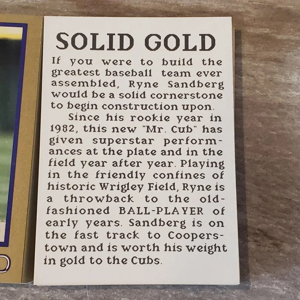 Chicago Cubs Ryne Sanberg Lot Of 65 Baseball Cards‎ 1989 Solid Gold Grand Slam